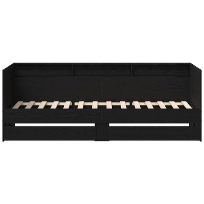Daybed with Headboard Black Oak 100 x 200 cm Engineered Wood