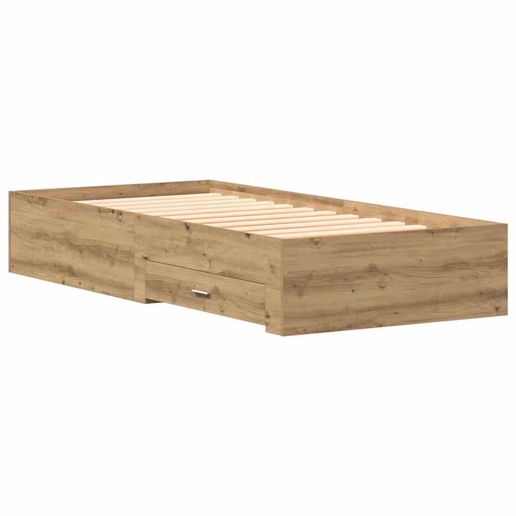 Bed Frame with Drawer Artisan Oak 90 x 200 cm Engineered Wood