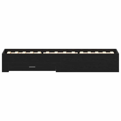 Bed Frame with Drawer Black Oak 90 x 200 cm Engineered Wood