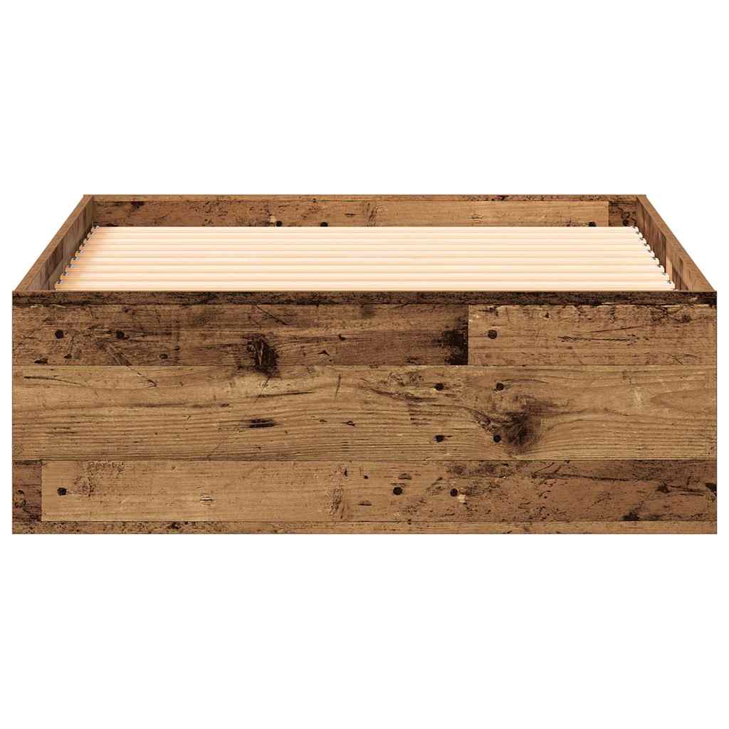 Bed Frame with Drawer Old Wood 90 x 190 cm Engineered Wood