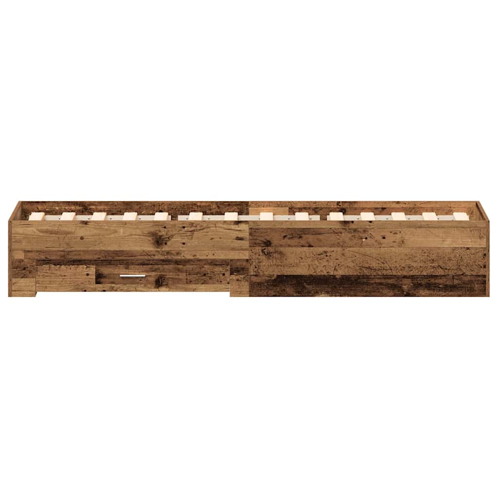 Bed Frame with Drawer Old Wood 90 x 190 cm Engineered Wood