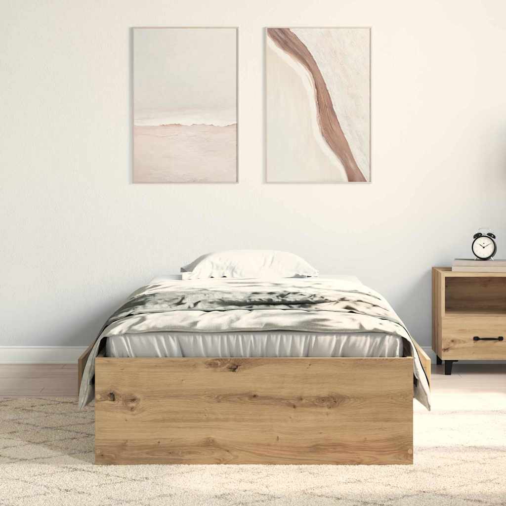 Bed Frame with Drawer Artisan Oak 90 x 190 cm Engineered Wood