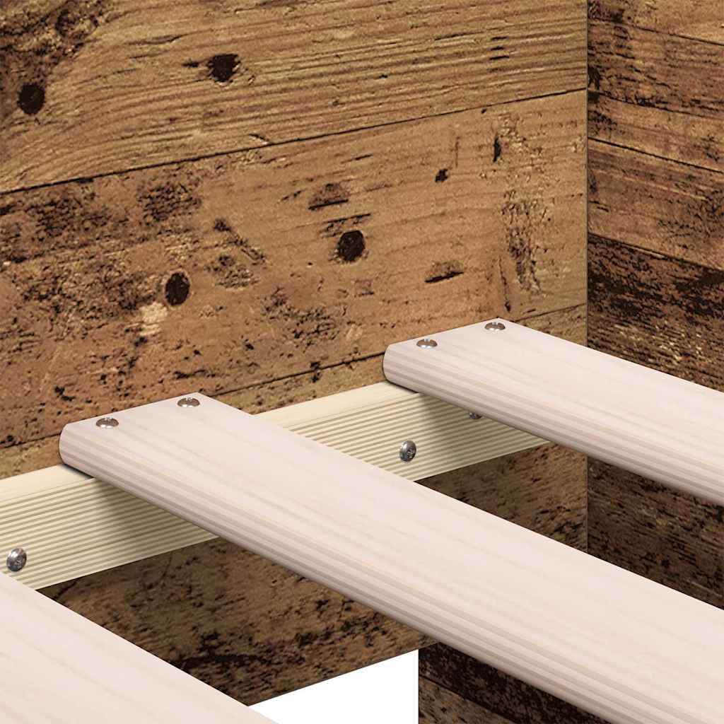 Daybed with Headboard Old Wood 90 x 200 cm Engineered Wood