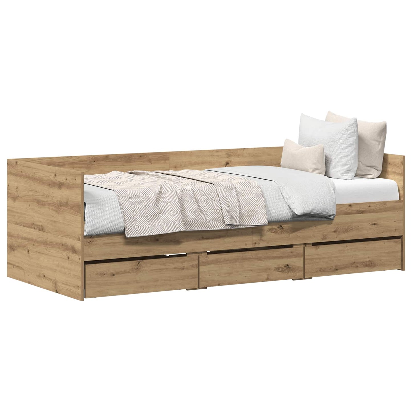 Daybed with Drawer Artisan Oak 90 x 190 cm Engineered Wood