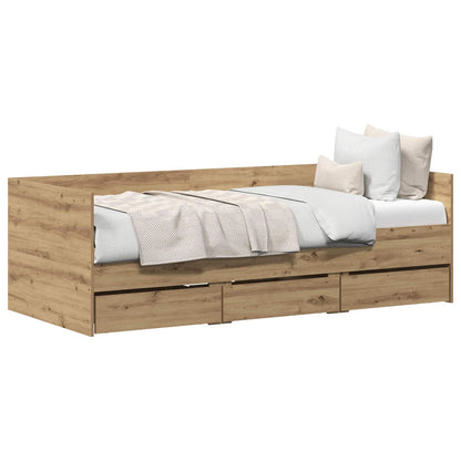 Daybed with Drawer Artisan Oak 90 x 190 cm Engineered Wood