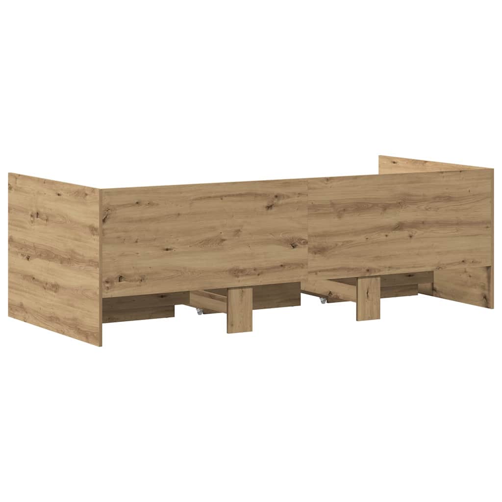 Daybed with Drawer Artisan Oak 90 x 190 cm Engineered Wood