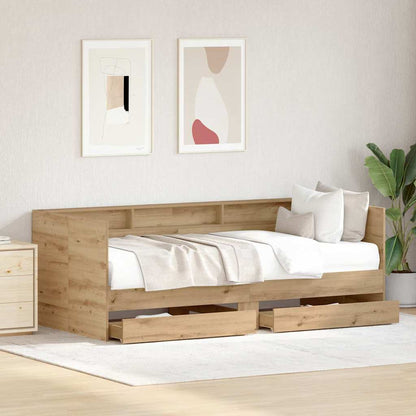 Daybed with Drawer Artisan Oak 90 x 200 cm Engineered Wood