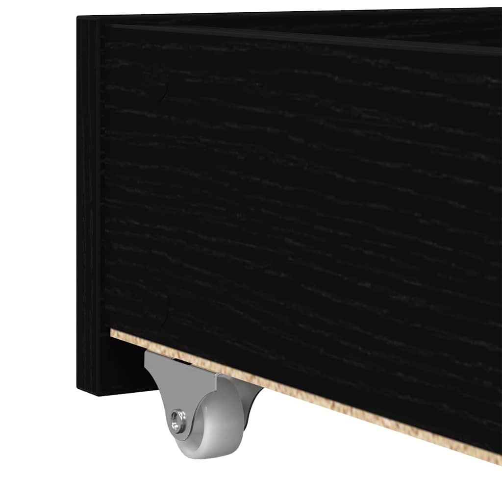 Daybed with Headboard Black Oak 90 x 200 cm Engineered Wood