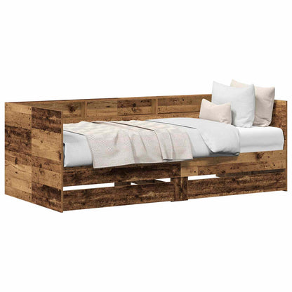 Daybed with Headboard Old Wood 90 x 190 cm Engineered Wood
