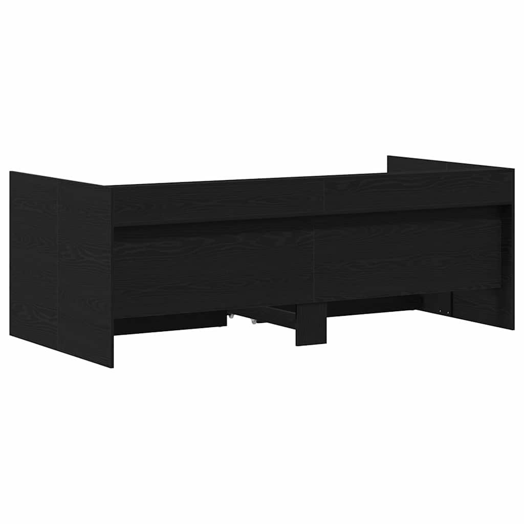 Daybed with Headboard Black Oak 90 x 190 cm Engineered Wood