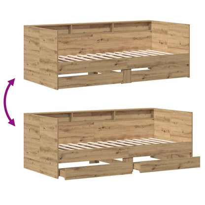Daybed with Drawer Artisan Oak 75 x 190 cm Engineered Wood