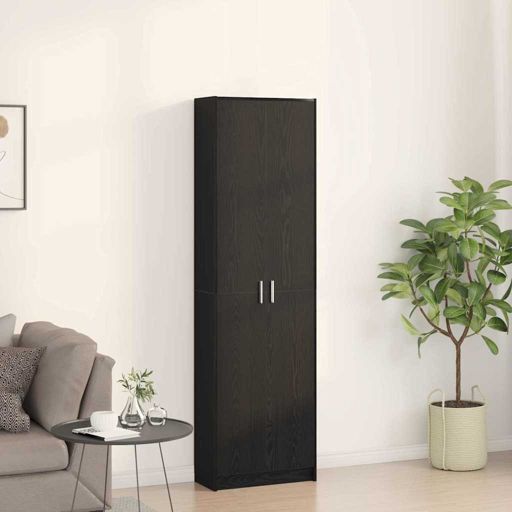 Wardrobe with Shelf Black Oak 55 x 25 x 189 cm Engineered Wood