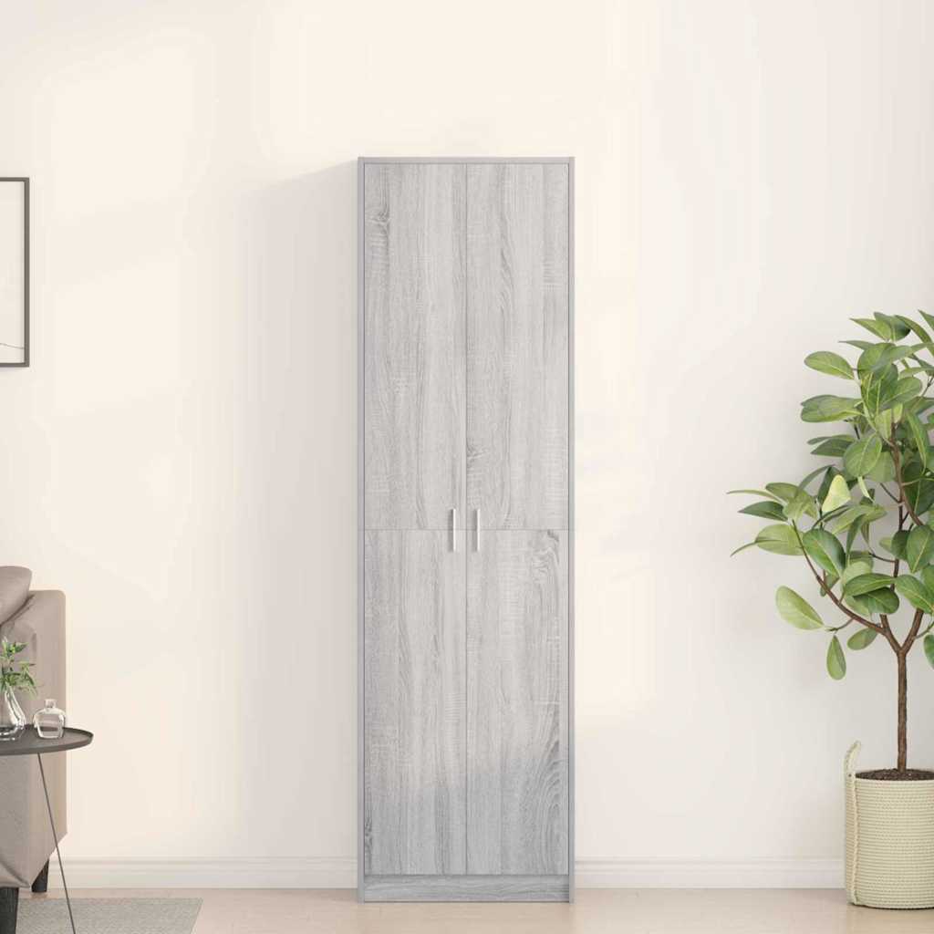 Wardrobe with Door Grey Sonoma 55 x 25 x 189 cm Engineered Wood
