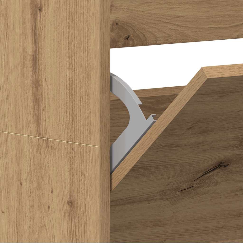 Shoe Cabinet 80 x 21 x 163.5 cm Engineered Wood Artisan Oak