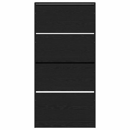 Shoe Cabinet Black Oak 80 x 21 x 163.5 cm Engineered Wood