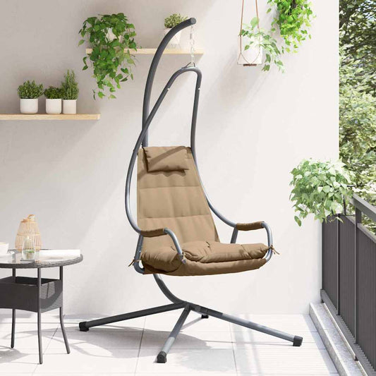 Hanging Egg Chair Steel 94 x 107 x 196.5 cm Taupe