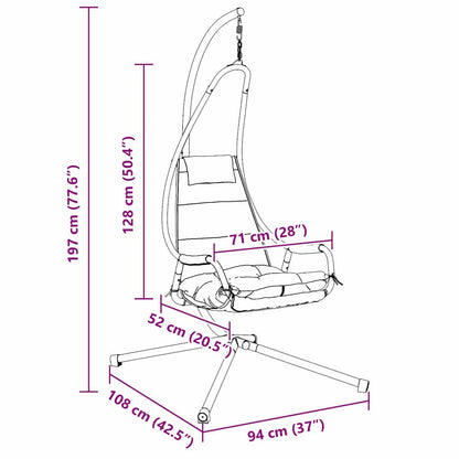 Hanging Egg Chair Folding Coffee 94 x 107 x 196.5 cm Steel
