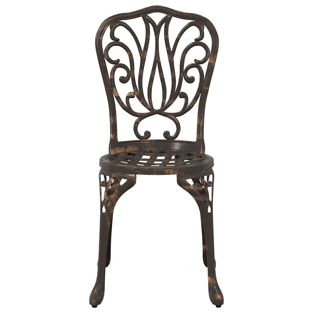 Garden Bistro Set 3 pcs Bronze Aluminium
