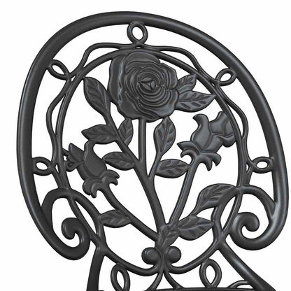 Garden Bistro Set 3 pcs Black Aluminium