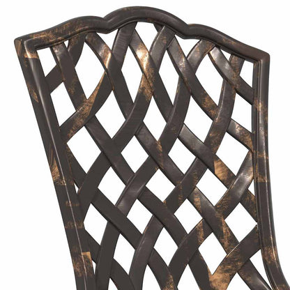 Garden Bistro Set 3 pcs Bronze Aluminium