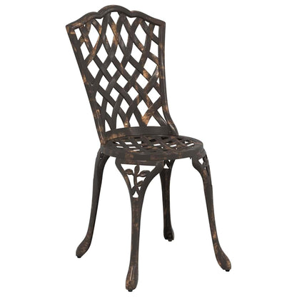 Garden Bistro Set 3 pcs Bronze Aluminium