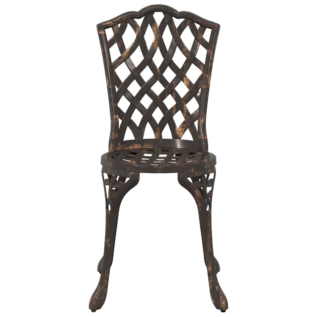 Garden Bistro Set 3 pcs Bronze Aluminium