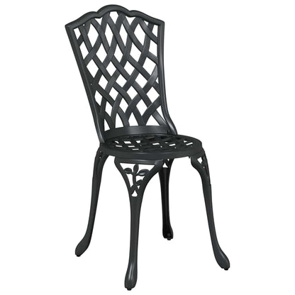 Garden Bistro Set 3 pcs Black Aluminium