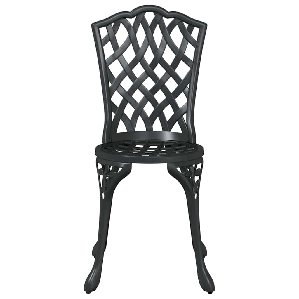 Garden Bistro Set 3 pcs Black Aluminium