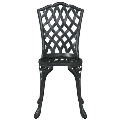Garden Bistro Set 3 pcs Black Aluminium
