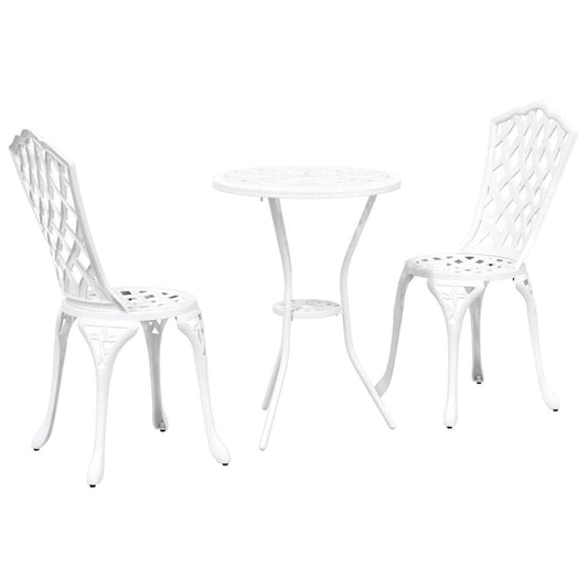 Garden Bistro Set 3 pcs White Aluminium