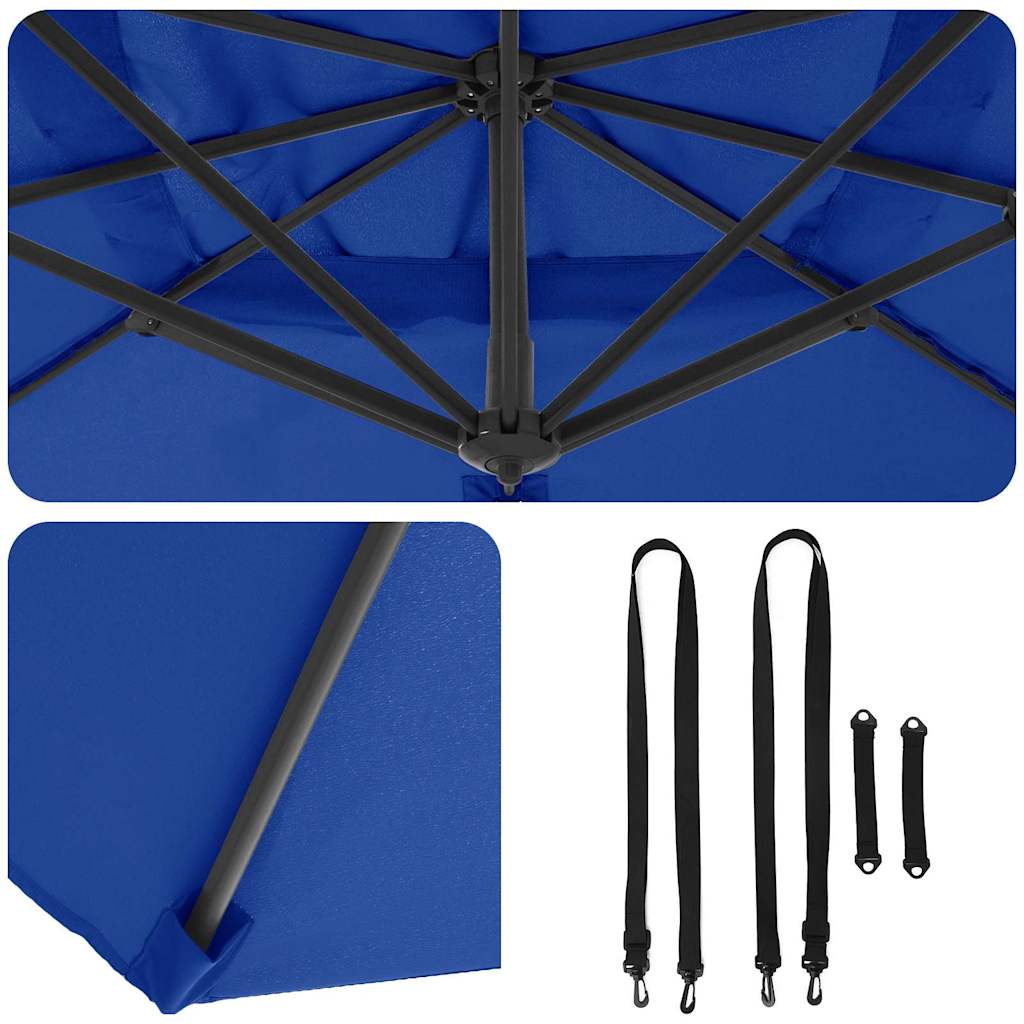Roma Parasol Blue 286 x 284 x 265 cm Aluminium and Polyester