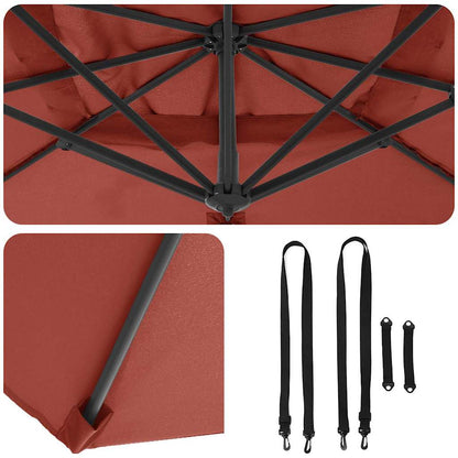 Roma Parasol Red 286 x 284 x 265 cm Aluminium and Polyester