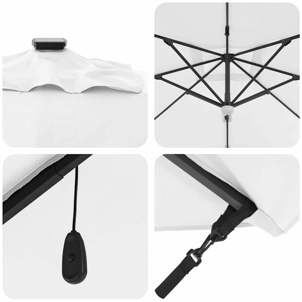 Roma Parasol Beige 286 x 284 x 270 cm Aluminium and Polyester