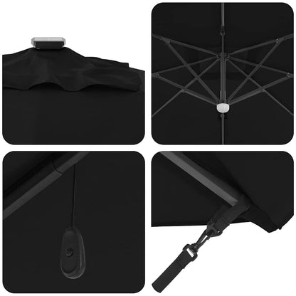 Roma Parasol Black 286 x 284 x 270 cm Aluminium and Polyester