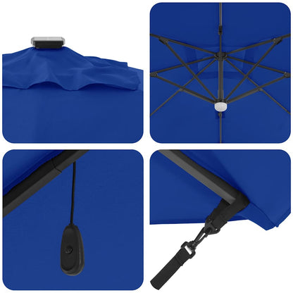 Roma Parasol Blue 286 x 284 x 270 cm Aluminium and Polyester