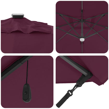 Roma Parasol Red 286 x 284 x 270 cm Aluminium and Polyester