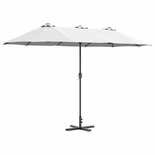 Garden Parasol Sand 370 x 197 x 239 cm Powder-coated steel