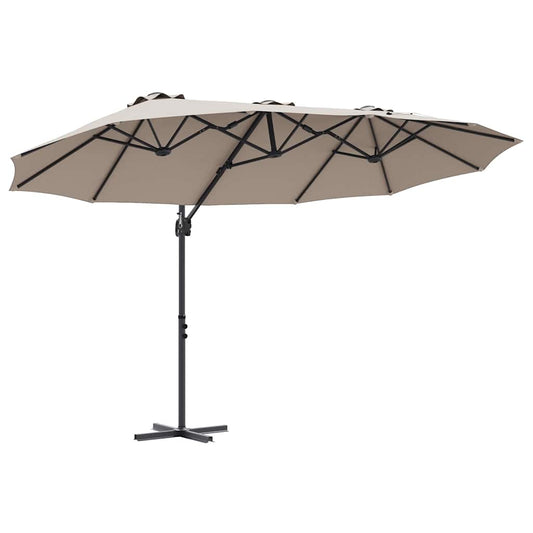 Garden Cantilever Parasol Taupe 372 x 198 x 243 cm