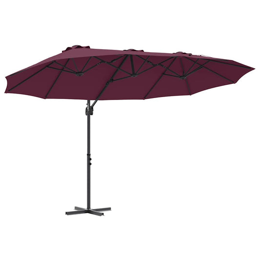 Garden Cantilever Parasol Bordeaux red 372 x 198 x 243 cm
