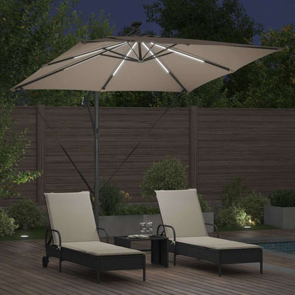 Cantilever Banana Parasol Taupe 249 x 249 x 250 cm
