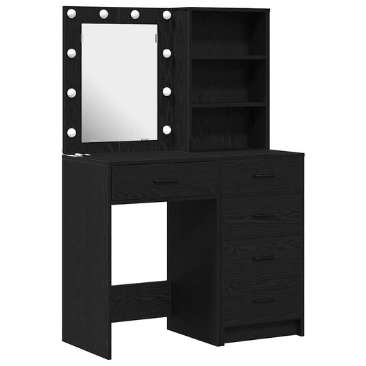 Dressing Table 2 pcs Black 50 x 41 x 135 cm Engineered Wood