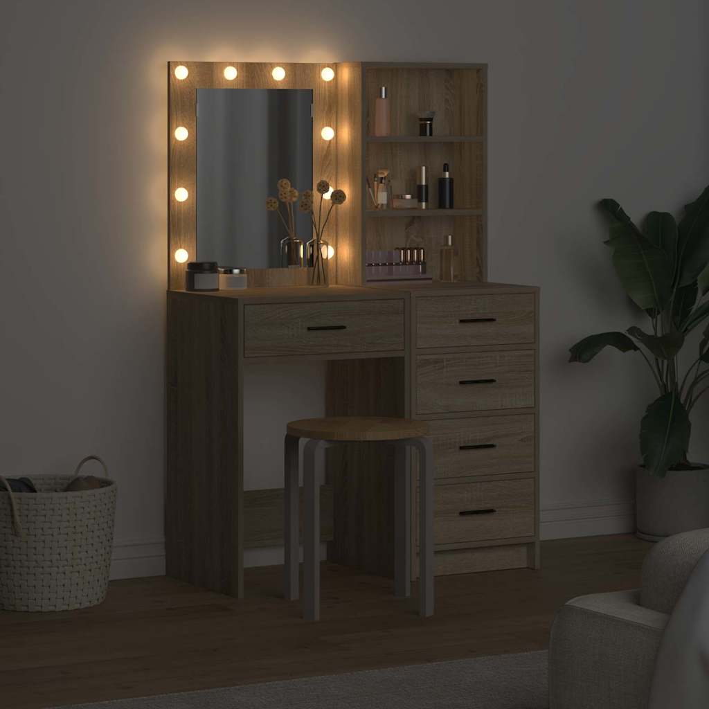 Dressing Table 2 pcs Brown 50 x 41 x 135 cm Engineered wood