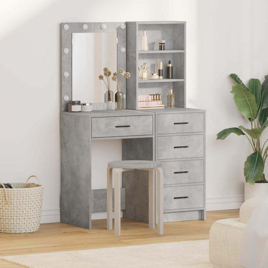 Dressing Table 2 pcs Grey 50 x 41 x 135 cm Engineered Wood
