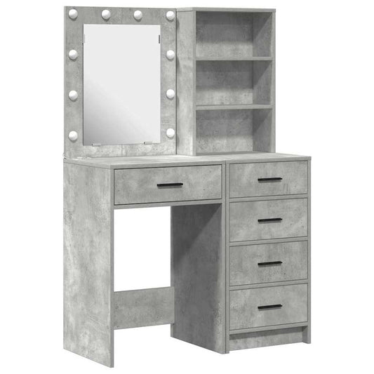 Dressing Table 2 pcs Grey 50 x 41 x 135 cm Engineered Wood
