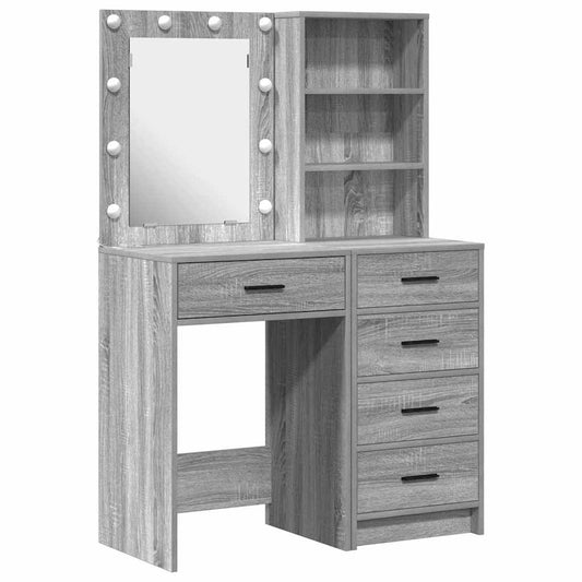 Dressing Table 2 pcs Grey 50 x 41 x 135 cm Engineered Wood