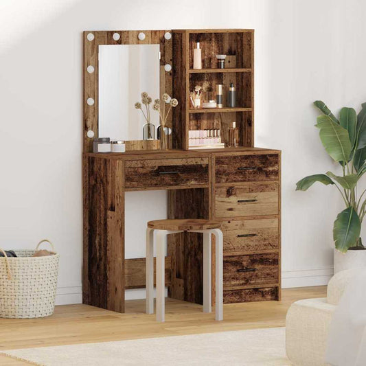 Dressing Table 2 pcs Brown 50 x 41 x 135 cm Engineered Wood