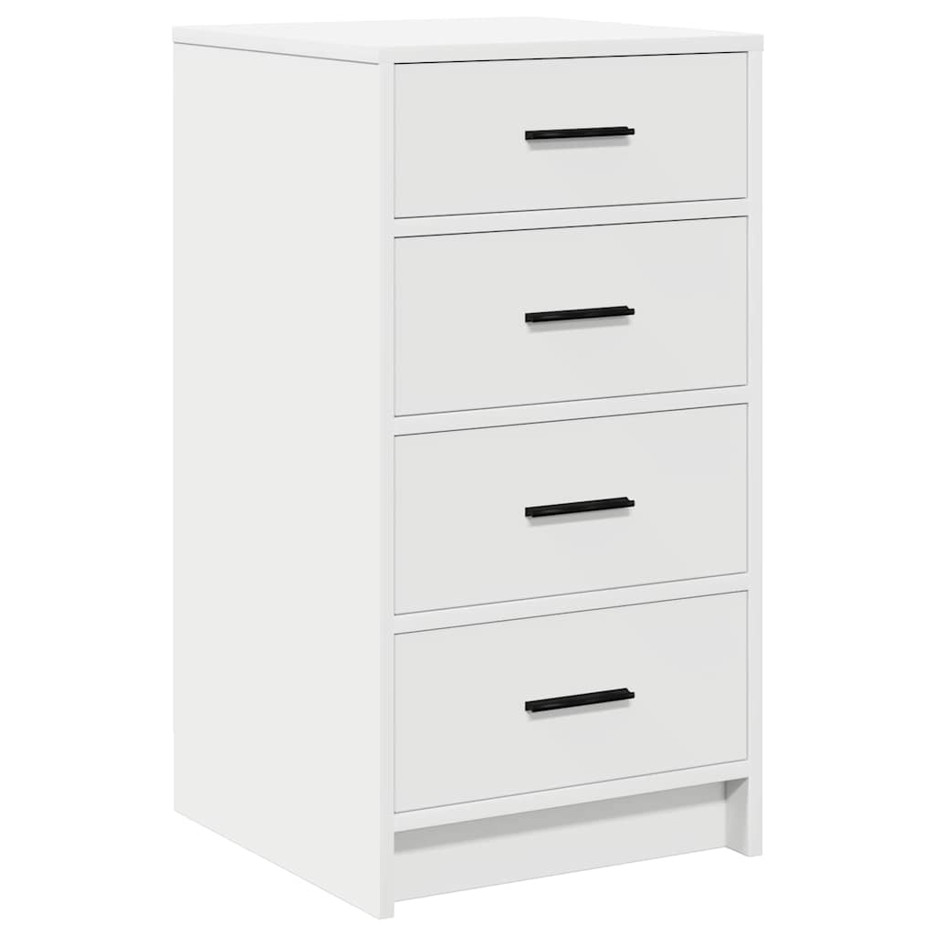Dressing Table with Mirror Lights 3 pcs White Engineered Wood