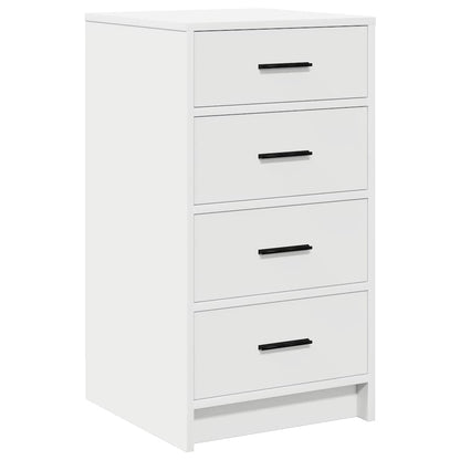 Dressing Table with Mirror Lights 3 pcs White Engineered Wood