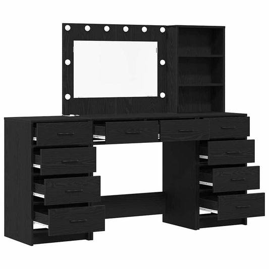 Dressing Table 3 pcs Black Oak 78.5 x 41 x 135 cm