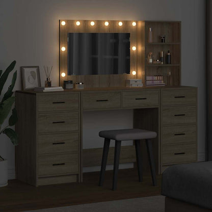 Dressing Table with Drawer 3 pcs Sonoma Oak Engineered Wood